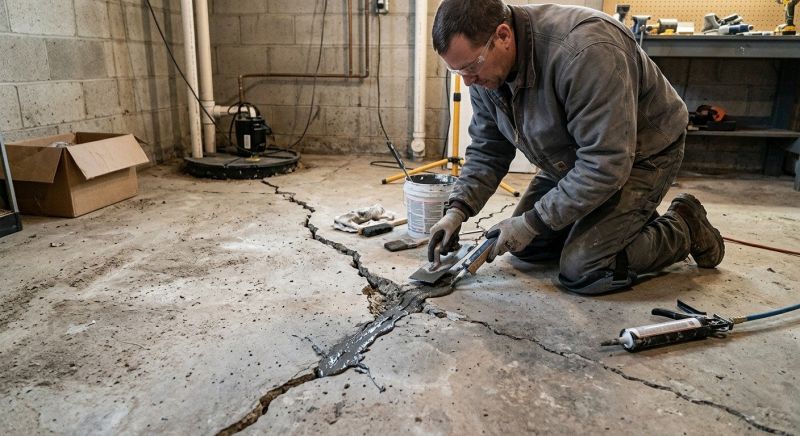 Cracked Basement Floor Repair in North Bergen, NJ
