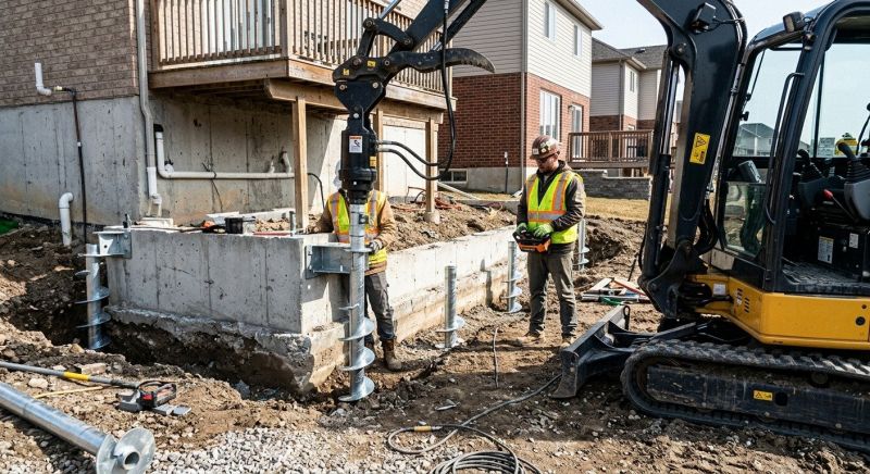 Helical Piers Installation in North Bergen, NJ