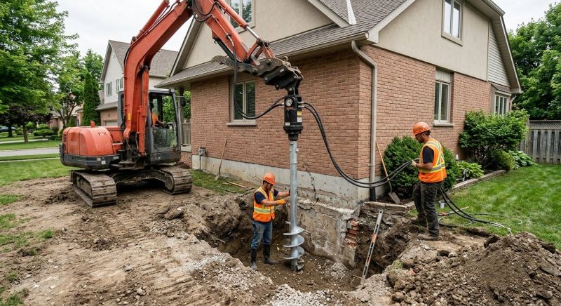 Helical Pile Installation in North Bergen, NJ