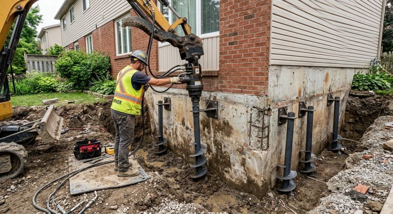 Helical Pile Installation in North Bergen, NJ